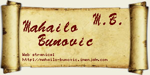 Mahailo Bunović vizit kartica